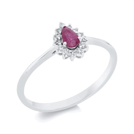 Farbstein Weißgold 18kt 0,09 Diamantringe Farbstein 0,2 ct - 1FJ65