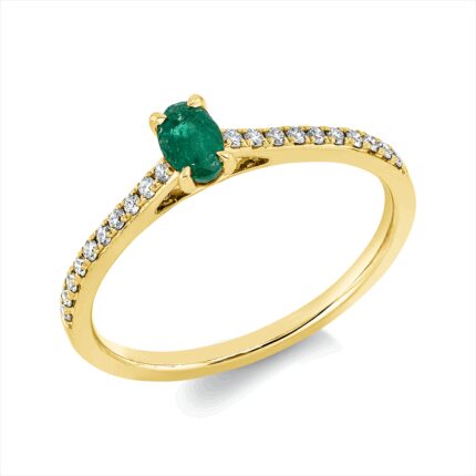 Farbstein 4er-Krappe Gelbgold 18kt 0,14 Diamantringe Farbstein 0,23 ct - 1GX47