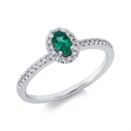 Farbstein Weißgold 18kt 0,15 Diamantringe Farbstein 0,21 ct - 1HF78