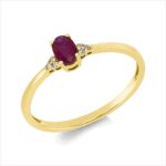 Farbstein 4er-Krappe Gelbgold 18kt 0,02 Diamantringe Farbstein 0,43 ct - 1HJ22