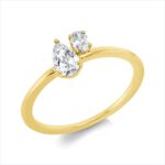 Mehrfachsteinbesatz Gelbgold 18kt 0,44 Diamantringe mit 2 Diamanten - 1HL06