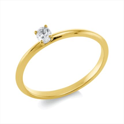 Solitaeire 4er-Krappe Gelbgold 18kt 0,15 Diamantringe mit 1 Diamanten - 1HM78