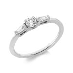 Solitaeire 4er-Krappe Weißgold 18kt 0,33 Diamantringe mit 3 Diamanten - 1HN12