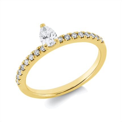 Solitaeire 3er-Krappe Gelbgold 18kt 0,43 Diamantringe mit 17 Diamanten - 1HN14