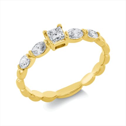 Solitaeire Gelbgold 18kt 0,53 Diamantringe mit 5 Diamanten - 1HN39
