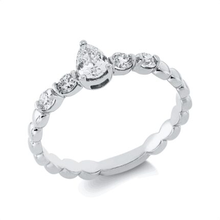 Solitaeire Weißgold 18kt 0,46 Diamantringe mit 5 Diamanten - 1HN56