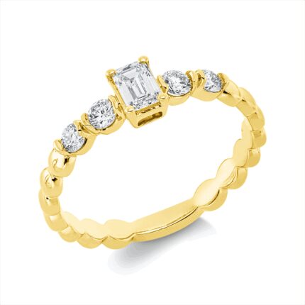Solitaeire Gelbgold 18kt 0,46 Diamantringe mit 5 Diamanten - 1HN73