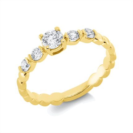 Solitaeire Gelbgold 18kt 0,48 Diamantringe mit 5 Diamanten - 1HN74