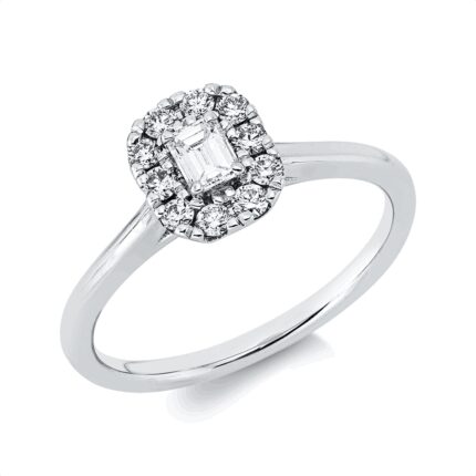 Solitaeire Weißgold 18kt 0,40 Diamantringe mit 11 Diamanten - 1HP31