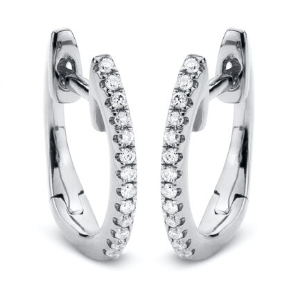 Creolen Weißgold 18kt 0,06 Diamantschmuck mit 26 Diamanten - 2B100