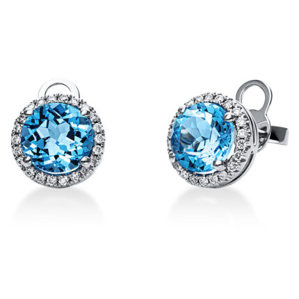 Ohrstecker 4er-Krappe Weißgold 18kt 0,19 Diamantschmuck Farbstein 3,6 ct - 2J666