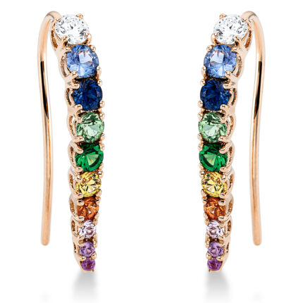 Ohrhänger Rosegold 18kt 0,25 Diamantschmuck Farbstein 1,35 ct - 2M537