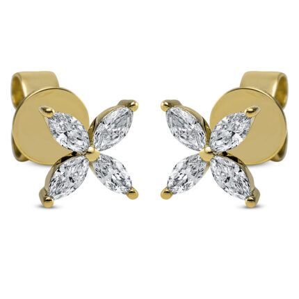 Ohrstecker Gelbgold 18kt 0,33 Diamantschmuck mit 8 Diamanten - 2N415