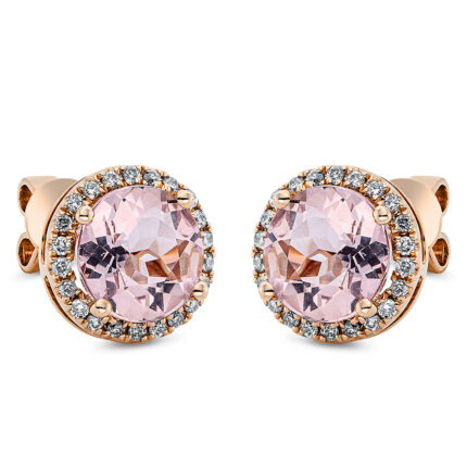 Ohrstecker 4er-Krappe Rosegold 18kt 0,19 Diamantschmuck Farbstein 2,7 ct - 2N842
