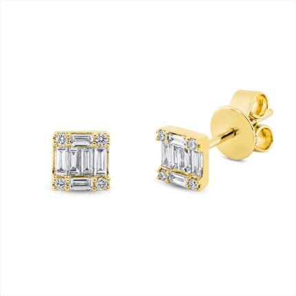 Ohrstecker Gelbgold 18kt 0,25 Diamantschmuck mit 20 Diamanten - 2Q679