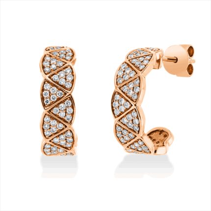 Ohrstecker Rosegold 18kt 0,53 Diamantschmuck mit 140 Diamanten - 2T510