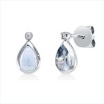 Ohrstecker Zarge Weißgold 18kt 0,02 Diamantschmuck Farbstein 0,9 ct - 2U185