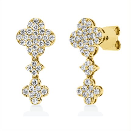 Ohrstecker Gelbgold 18kt 0,53 Diamantschmuck mit 76 Diamanten - 2V020