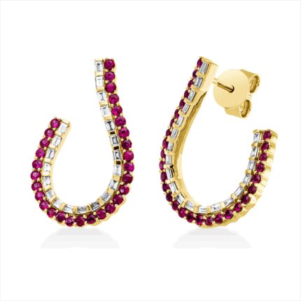 Ohrstecker Gelbgold 18kt 0,40 Diamantschmuck Farbstein 0,81 ct - 2V021