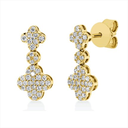 Ohrstecker Gelbgold 18kt 0,50 Diamantschmuck mit 76 Diamanten - 2V023