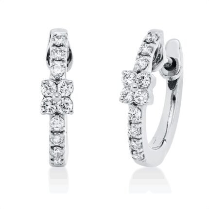 Creolen Weißgold 18kt 0,20 Diamantschmuck mit 22 Diamanten - 2V028