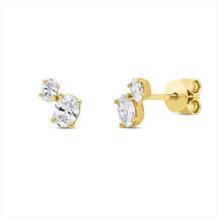 Ohrstecker Gelbgold 18kt 0,62 Diamantschmuck mit 4 Diamanten - 2V034