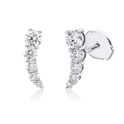 Ohrstecker Weißgold 18kt 0,71 Diamantschmuck mit 10 Diamanten - 2V122