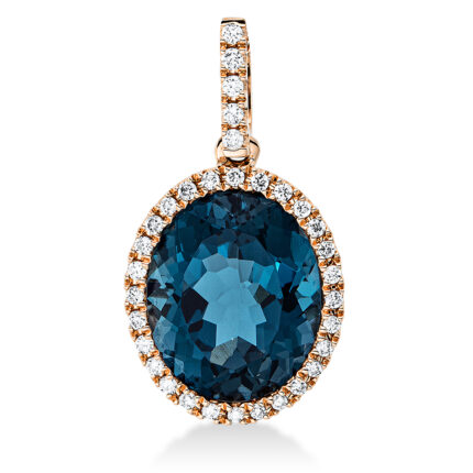 Anhänger Rosegold 18kt 0,16 Diamantschmuck Farbstein 4,7 ct - 3F817