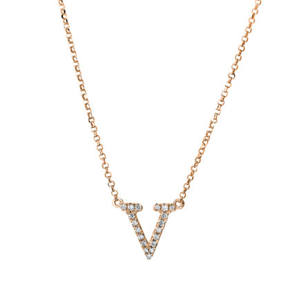 Collier Rosegold 18kt 0,07 Diamantschmuck mit 19 Diamanten - 4H496
