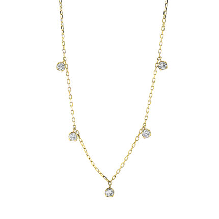 Collier Gelbgold 18kt 0,37 Diamantschmuck mit 5 Diamanten - 4J838
