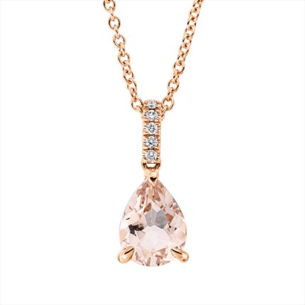 Collier Rosegold 18kt 0,03 Diamantschmuck Farbstein 1,08 ct - 4N847
