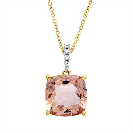 Collier Rosegold 18kt 0,04 Diamantschmuck Farbstein 3,87 ct - 4O250