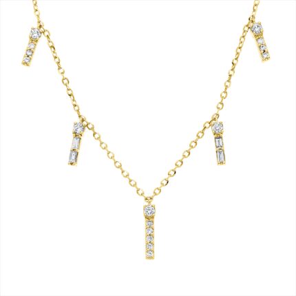 Collier Gelbgold 18kt 0,16 Diamantschmuck mit 20 Diamanten - 4O394