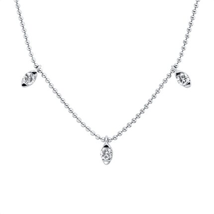 Collier Weißgold 18kt 0,29 Diamantschmuck mit 5 Diamanten - 4O423
