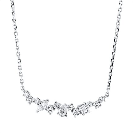 Collier Weißgold 18kt 0,38 Diamantschmuck mit 13 Diamanten - 4O483