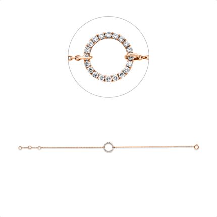 Armband Rosegold 18kt 0,21 Diamantschmuck mit 20 Diamanten - 5A495