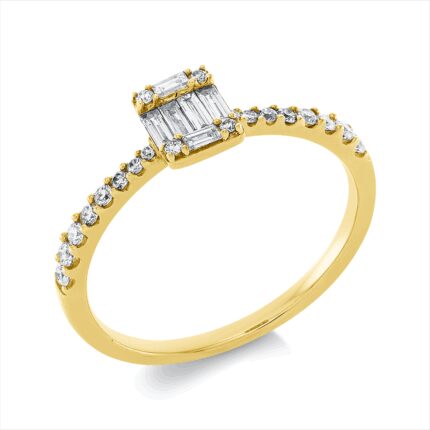 Baguette Gelbgold 18kt 0,31 Diamantringe mit 26 Diamanten - 1BE89