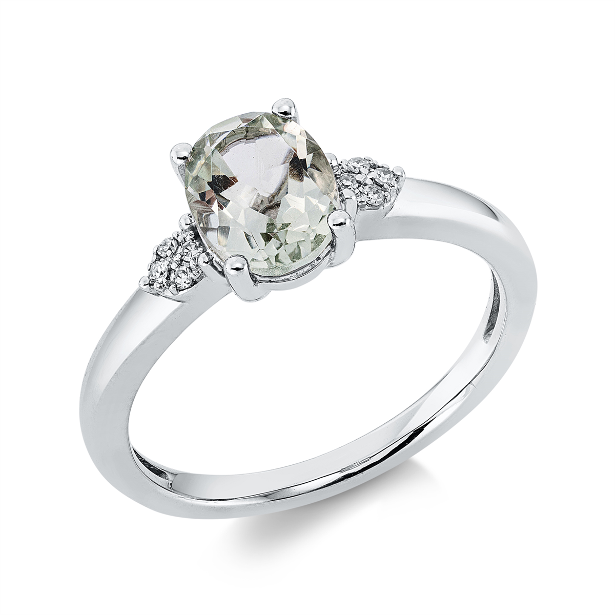 1DI18W Farbstein 4er-Krappe Weißgold 18kt 0,03 Diamantringe Farbstein 1,13 ct - 1DI18 – Bild 1