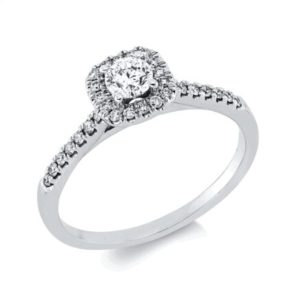 Solitaeire Weißgold 18kt 0,44 Diamantringe mit 33 Diamanten - 1EC76