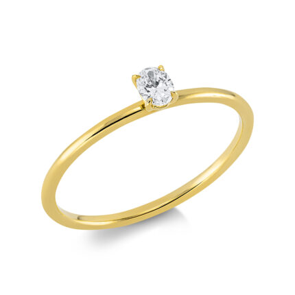 Solitaeire 4er-Krappe Gelbgold 18kt 0,14 Diamantringe mit 1 Diamanten - 1EM44