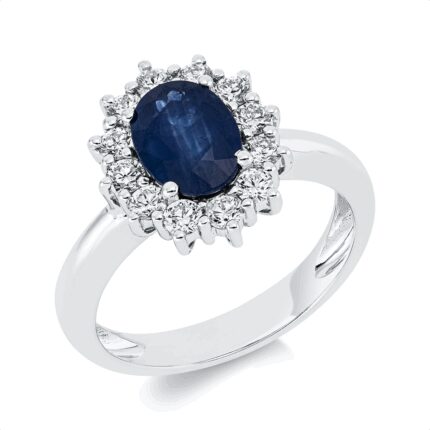 Farbstein Weißgold 18kt 0,55 Diamantringe Farbstein 1,5 ct - 1GH35