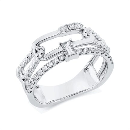 Baguette Weißgold 18kt 0,38 Diamantringe mit 22 Diamanten - 1GV17