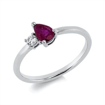 Farbstein Weißgold 18kt 0,08 Diamantringe Farbstein 0,47 ct - 1GX26