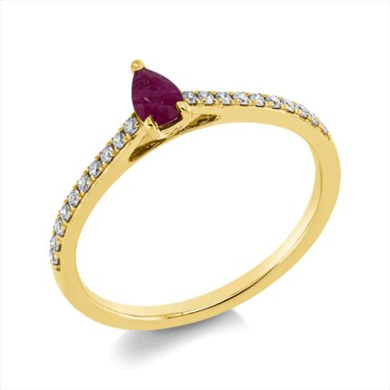 Farbstein Gelbgold 18kt 0,13 Diamantringe Farbstein 0,25 ct - 1GX42