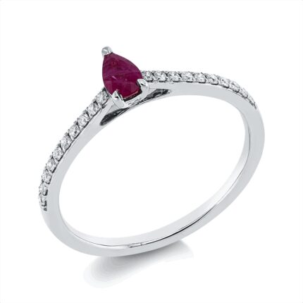 Farbstein Weißgold 18kt 0,13 Diamantringe Farbstein 0,25 ct - 1GX42