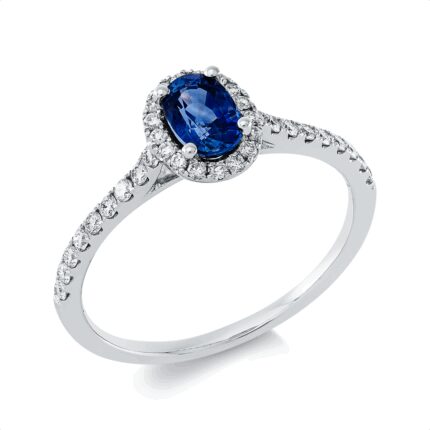 Farbstein Weißgold 18kt 0,26 Diamantringe Farbstein 0,62 ct - 1HF35