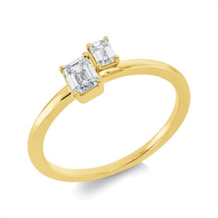 Mehrfachsteinbesatz Gelbgold 18kt 0,43 Diamantringe mit 2 Diamanten - 1HL07