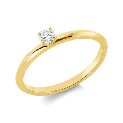 Solitaeire 4er-Krappe Gelbgold 18kt 0,14 Diamantringe mit 1 Diamanten - 1HM82