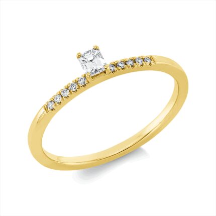 Solitaeire 4er-Krappe Gelbgold 18kt 0,19 Diamantringe mit 11 Diamanten - 1HM91