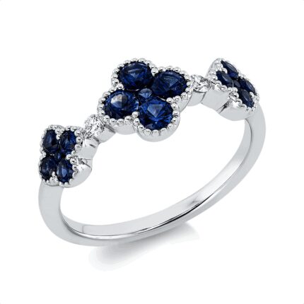 Farbstein Weißgold 18kt 0,06 Diamantringe Farbstein 0,75 ct - 1HS33